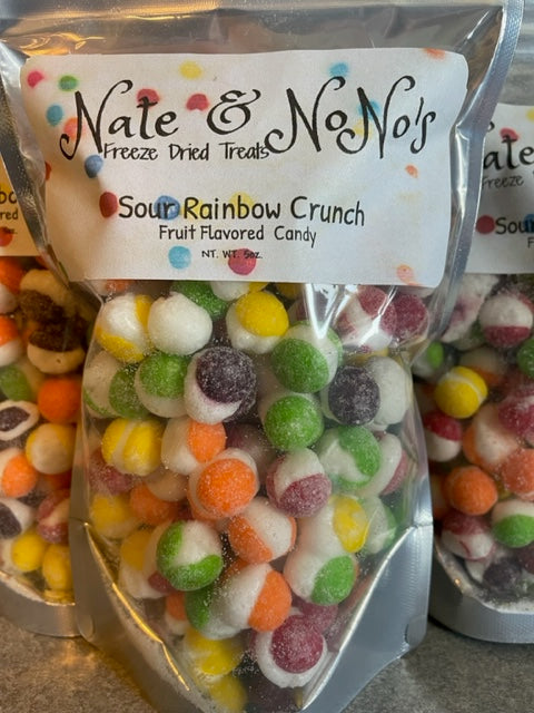 Freeze Dried SOUR Rainbow Candy Crunchers- Mardi Gras Beads